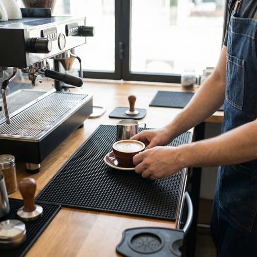 Tioncy 4 Pcs Large Size Bar Mat for Countertop 28 x 16 Inch Non Slip Rubber Mat Service Spill Cocktail Bartending Coffee B...