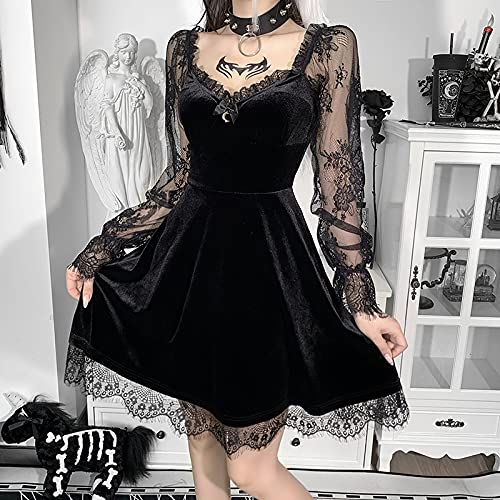 Goth Dress Plus Size Egirl Sexy Gothic Clothes Gothic Dresses Halloween Dress for Women Goth Clothing Aesthetic Clothes