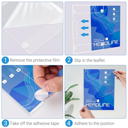 30 Pack Acrylic Sign Holder 8.5 x 11 Wall Mount, Vertical & Horizontal Use, Wall Sign Holder Memo Document Menu Holder for...