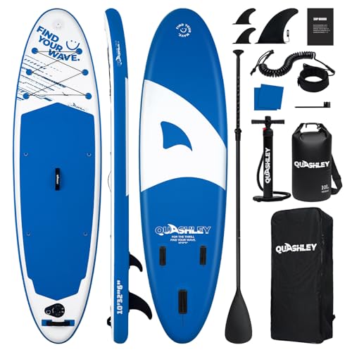 Quashley Inflatable Stand Up Paddle Board,Inflatable Paddleboards 32/34 Inch Wide,All Around SUP for Beginners with Lightw...