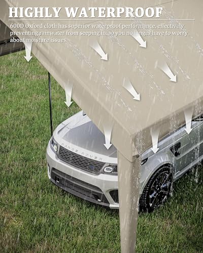 10 X 20 Ft Canopy Replacement Cover Heavy Duty Waterproof UV & Tear Resistant Car Tarp Canopy Tent Garage Top Shelter Oxfo...