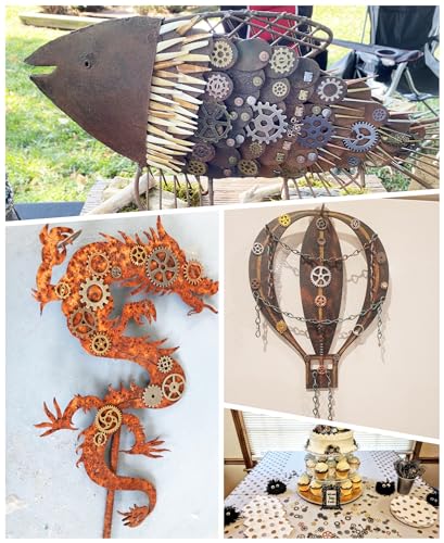 YYHDTYFY Steampunk Gears Accessories Decor DIY Metal Pendants Charms Wheels For Crafting Jewelry Making