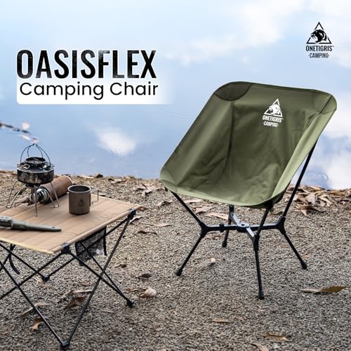 ONETIGRIS OasisFlex Camping Chair,Portable Chair with Carry Bag,Great for Camping,Beach,Picnic,Park,Lawn,Sports and Outdoo...