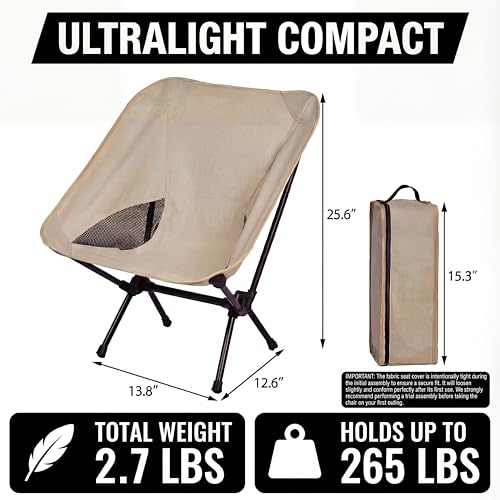 Toucans Camping Chair Portable Backpacking Chair - Ultralight Folding Chair - Compact, Lightweight Foldable Chairs for Hik...