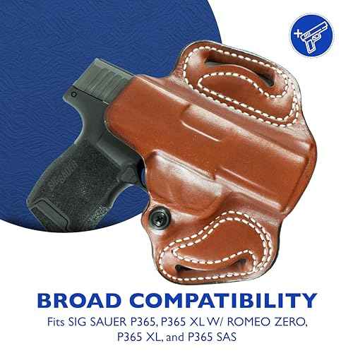 DeSantis Gunhide 086, Mini Slide, Belt Holster, Fits SIG SAUER P365, RH, Tan Leather 086TA8JZ0