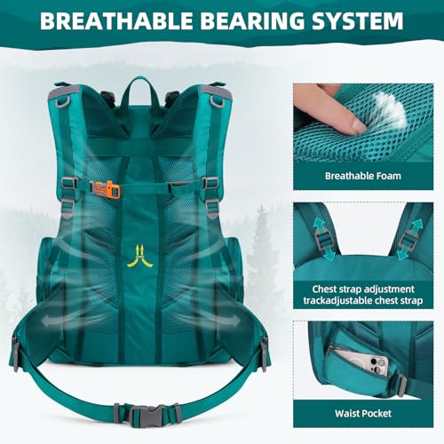 Maelstrom Hiking Backpack,40L Waterproof Camping Backpack,Men Women Packable Hiking Daypack with Rain Cover,Lightweight Tr...