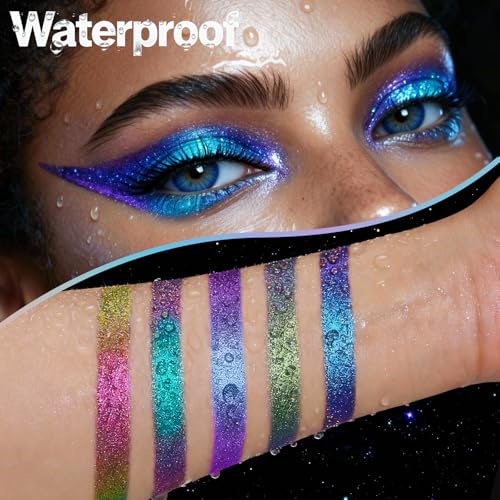 SUSIKEKI Chameleon Metallic Eyeshadow & Eyeliner Gel Pencil – Multichrome Shifting Colors Glitter Eye Makeup, Waterproof L...