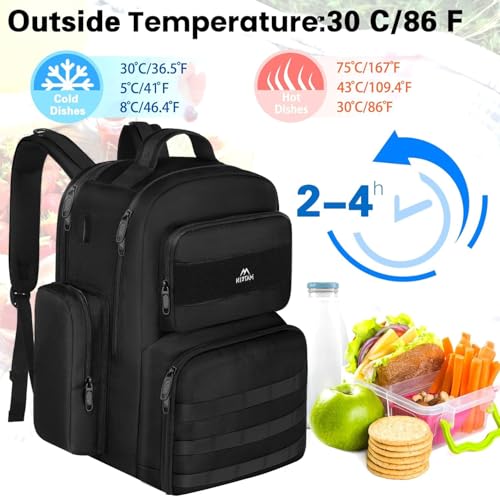 MATEIN Lunch Backpack for Men Work, 15.6 Inch Tactical Backpack with Lunch Compartment, Large Laptop Backpacks with Insula...