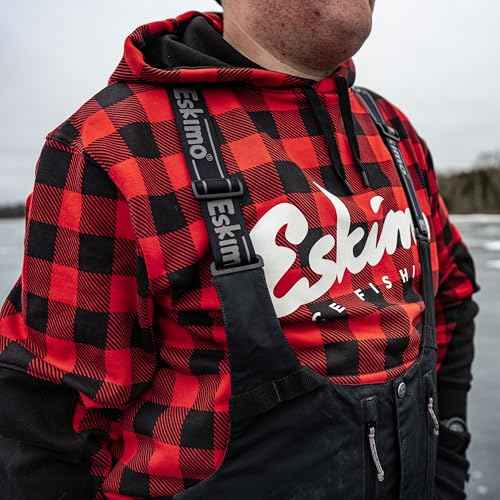Eskimo Standard Retro Buffalo Plaid Hoodie, Red/Black