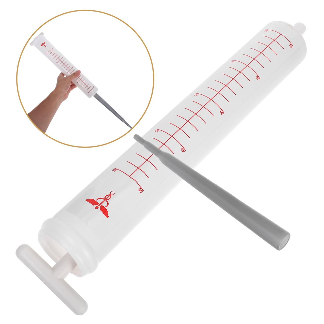 BESTOYARD Giant Toy Syringe Novelty Fake Injector Halloween Prop 20 Inches White for Halloween Party Decorations and Doctor Cosplay