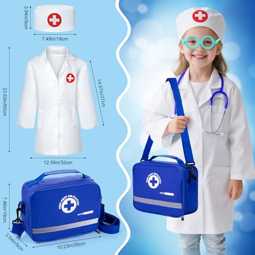 EFO SHM Doctor Kit for Kids, 35 Pcs Kids Doctor Kit for Toddlers 3-5 with Medical Storage Bag & Real Stethoscope, Pretend ...