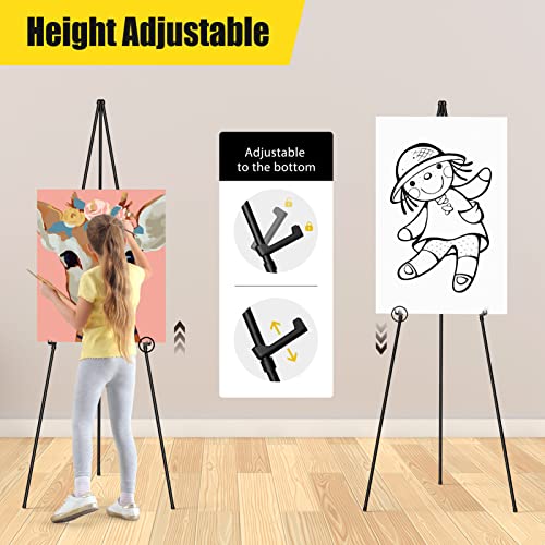 SunyesYoon Display Black Easel Stand for Wedding Sign, Artist Instant Tripod Collapsible Portable Floor Easel for Posters,...