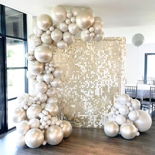 LJIE-House Light Gold Sequin Backdrop Shimmer Wall Backdrop 3ftx4ft Photo Backdrops for Birthday Anniversary Wedding Engag...