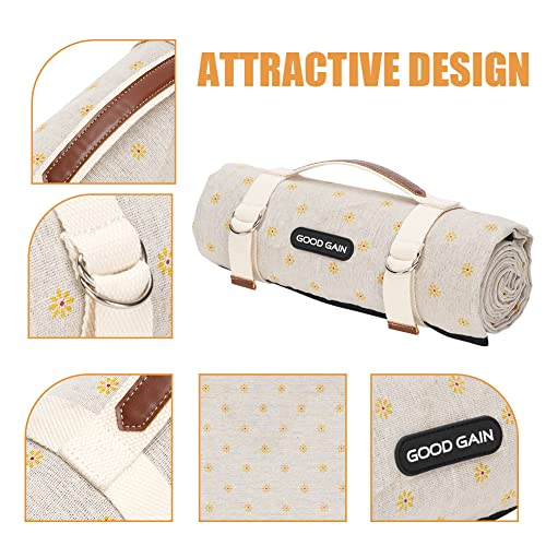 Picnic Outdoor Blankets Waterproof Large - Beach Mat Sand Free Foldable with Carry Strap | Portable Camping Blanket | Park...