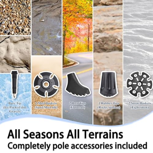 Lenzik Carbon Fiber Trekking Poles – Collapsible and Telescopic，EVA Grips, Ultralight Nordic Hiking Poles for Backpacking ...