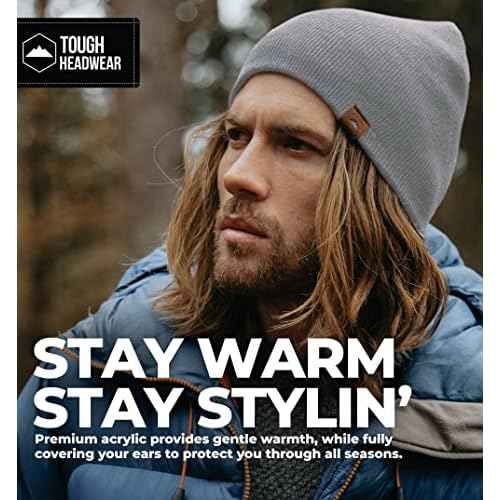 Tough Headwear Daily Knit Beanie Hat - Thermal Warmth Winter Hat - Breathable, Stretch Fit Beanie for Women & Men