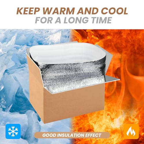 2 Pack Insulated Shipping Boxes with Aluminum Foil Liner,Thermal Insulation Cold Pack Shipping Boxes for Frozen, Reusable ...