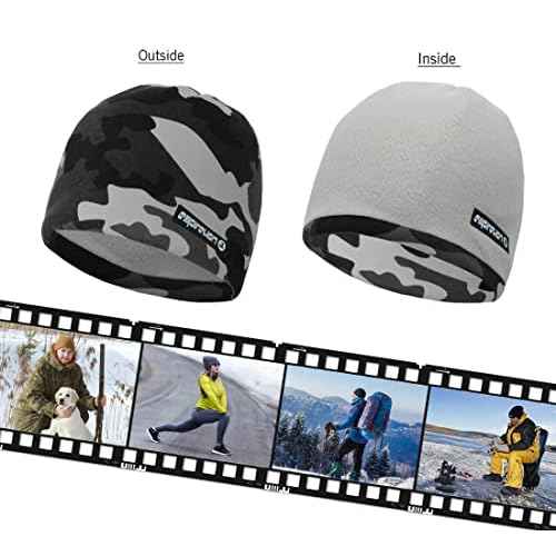 EMPIRELION Softshell Winter Fleece Lined Beanie Hats, 9" Running Skull Cap Thermal Tactical Watch Cap Men Women