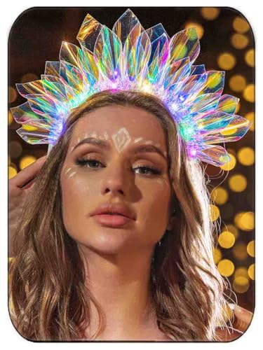 Zoestar Light Up Headband LED Headbands Glow Party Crown Hair Accessories for Women