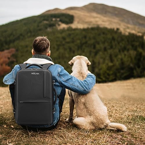 MOLNIA 50L Expandable Travel Backpack for Men Women, Carry On Backpack Airline Approved, Suitcase Backpack with Packing Cu...