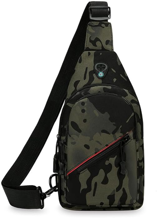 Adjustable Crossbody Bag Multifunctional Crossbody Bags Tactical Sling Bag for Men with USB Charging Port