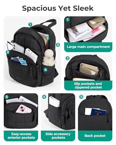 BAGSMART Mini Backpack for Women, Lightweight Small Backpack Purse, Fashion Causal Daypack for Work College, Water Resista...
