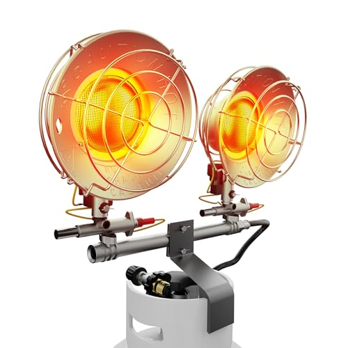 QIOMALA 30000 BTU Propane Heater Outdoor, Double Tank Top Cordless Radiant Gas Heater, Tip-Over Protection, Safety Shut-of...