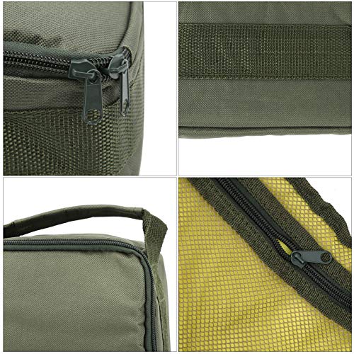 Fishing Reel Gear Storage Bag Organizer Portable Bait Tackle Wallet Zipper Case 4-Layer Green Army