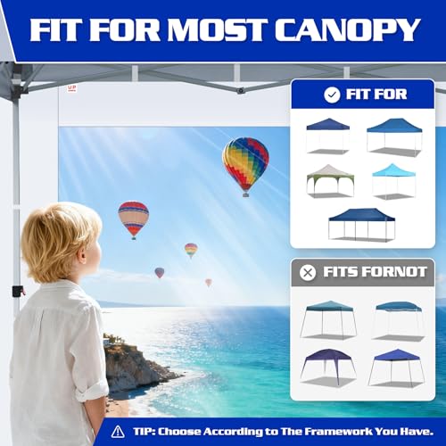 FANPAT 3Pcs Clear Canopy Sidewalls for 10x10 Pop Up Tent, Transparent Window Curtain Cloth, 8 Mil PVC Enclosure Fabric wit...