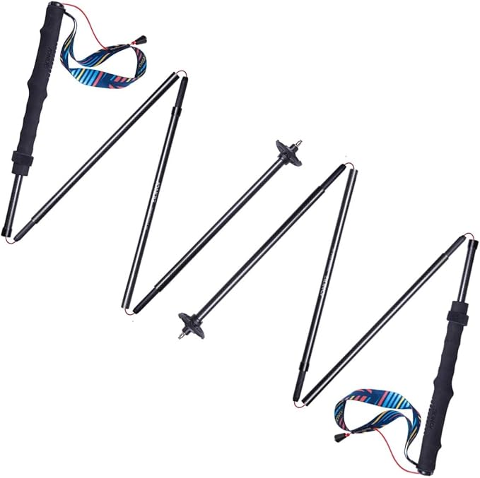 AONIJIE Trekking Poles -2 Ultralight Collapsible Carbon Fiber Hiking Poles with Anti-Shock and Quick Lock System, Folding ...