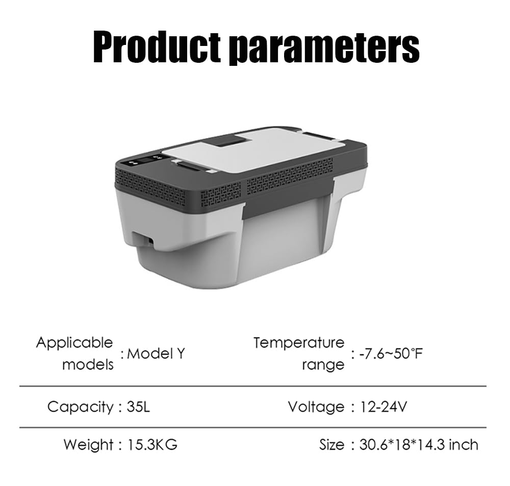Tesstudio Model Y 2020-2025 Trunk 35L App Control Fridge Huge Car Refrigerator, Car Freezer for Tesla Model Y Juniper 2025+, -7.6℉-50℉ Trunk Portable Freezer for Camping Tailgating Road Trip Home
