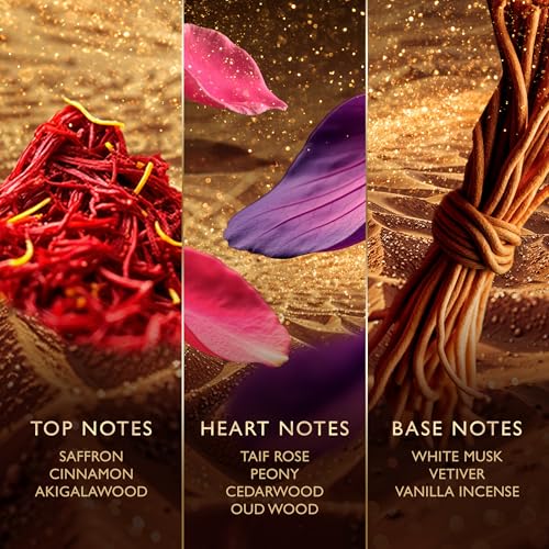 Jawhara Sultan Rose | Woody Floral Eau de Parfum 3.3 fl oz | Notes of Saffron, Taif Rose, Warm Vanilla, and White Musk | Long Lasting | Everyday Wear | Travel Size