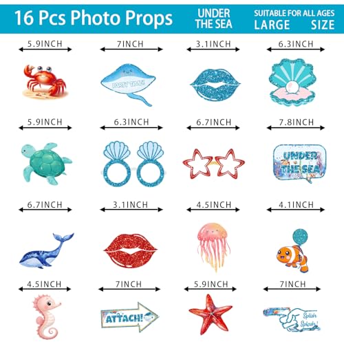 Under The Sea Party Decorations Photo Booth Props Ocean Themed Party Decorations Photobooth Props Ocean Sea Animal Party F...