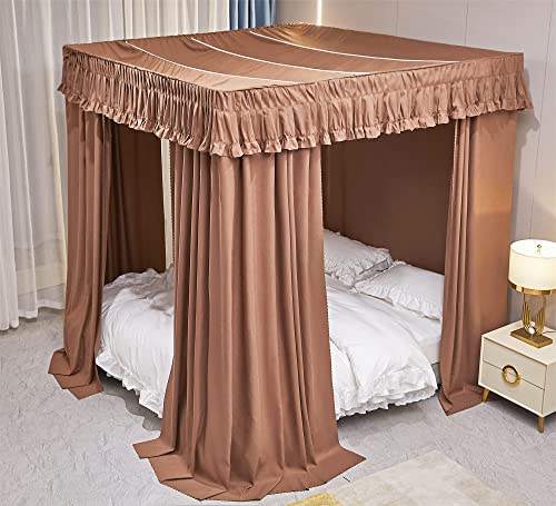 VETHIN Elastic Roof Style Four Corner Post Princess Bed Canopy Curtains Cozy Breathable Tent Canopy Mosquito Net for Girls...