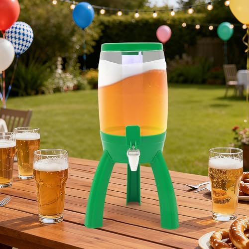 Mimosa Tower,Beer Dispenser With Ice Tube And Spigot,3l / 101.44 Oz Party Drink Dispenser With Led Light For Bar/Party,Bee...