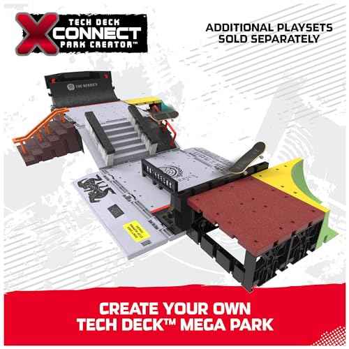 Tech Deck, Quarter Bowl Ruckus X-Connect Park Creator, Customizable and Buildable Ramp Set with Exclusive Fingerboard, Kids Toy for Ages 6 and up