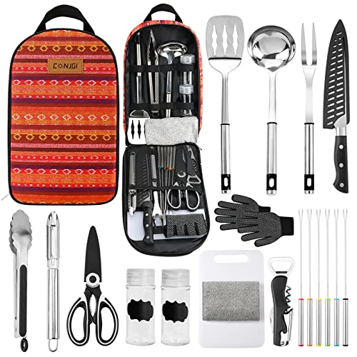 Camping Cookware Storage Bag - Camping Cooking Utensils Set Bag Camping Tool Portable Storage Bag Suitable for Knife, For...
