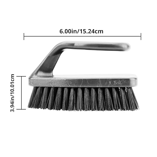SPARTA Heavy Duty Scrub Brush, Hand Brush with Iron Shape Handle Design for Scrubbing Kitchen Pots and Pans or Bathroom Sink and Shower, 6 Inches, Black, Twin