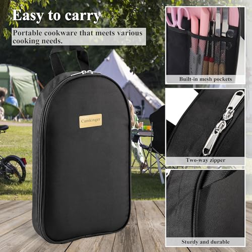 Camkinger Camping Accessories Kitchen Cooking Utensils Set - Portable Outdoor Camp Cookware Set, Silicone Camper Essential...