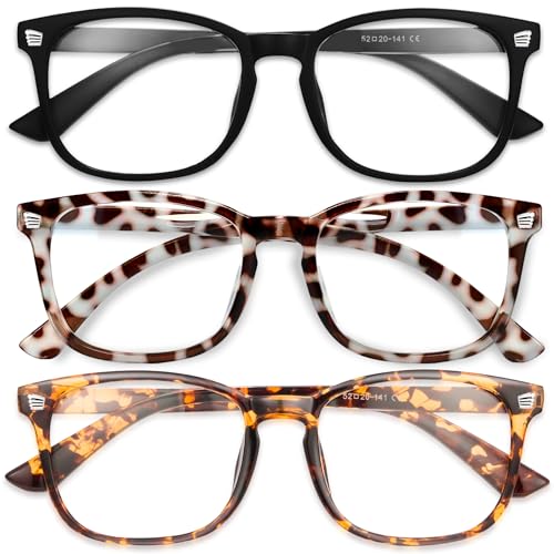 Gaoye Stylish Blue Light Glasses for Woman - Computer Glasses for Blue Light Blocking - Lightweight Frames - 3 pack