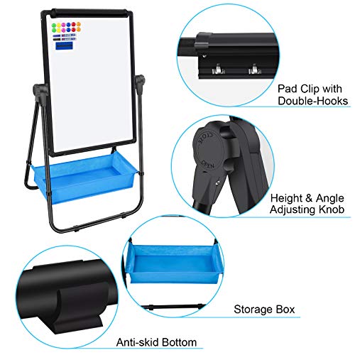 Dry Erase Board with Stand - Double Sided 28"x20" Portable Writing Whiteboards, Height Adjustable & 360° Rotating U Stand ...