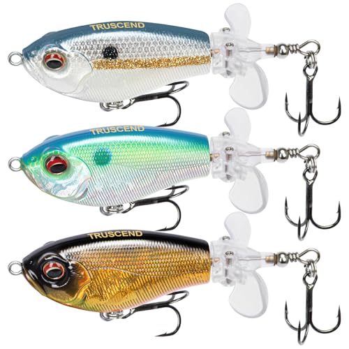TRUSCEND Top Water Fishing Lures with BKK Hooks, Easy Catch Plopper Lure for Freshwater or Saltwater, Floating Lures for B...