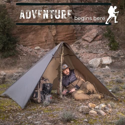 Onewind Ultralight Shelter and Footprint, Lightweight Poncho Shelter with 4000mm WaterproofTent Footprint