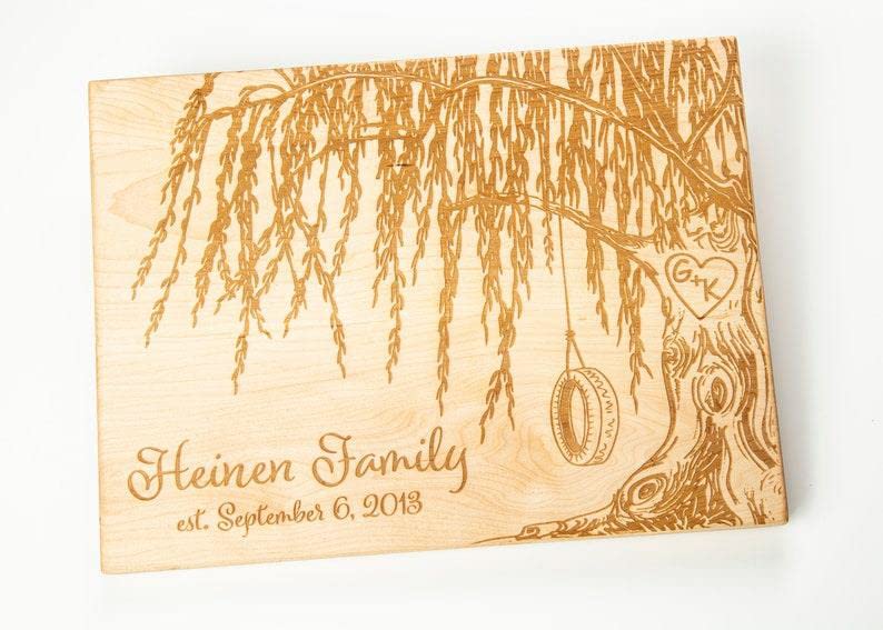 Personalized Cutting Board -Willow Tree 9 Year Anniversary Gift or Wedding Gift
