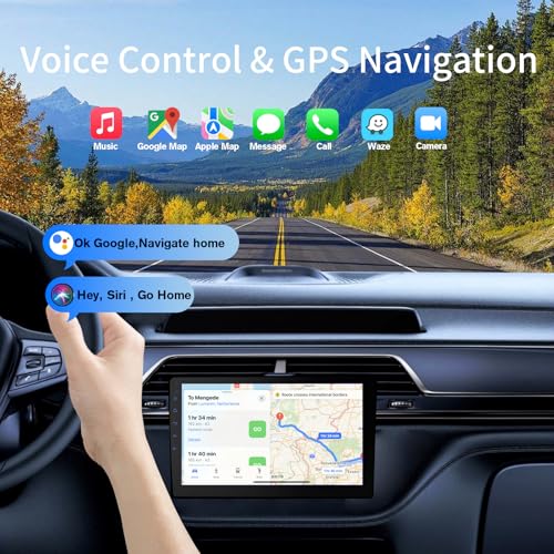 Haudio Wireless Double Din Car Stereo with 9" HD Touchscreen | CarPlay & Android Auto | Backup Camera | Bluetooth GPS Navi...