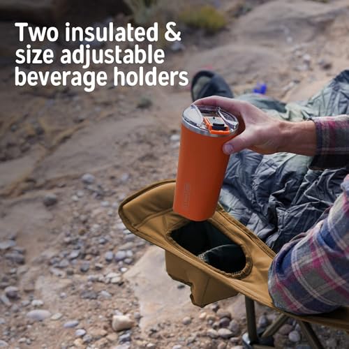 Kelty Deluxe Lounge Chair – Folding Outdoor Camp Chair, Insulated Cupholders, Customized Recline, Steel Frame, Padded Roll...