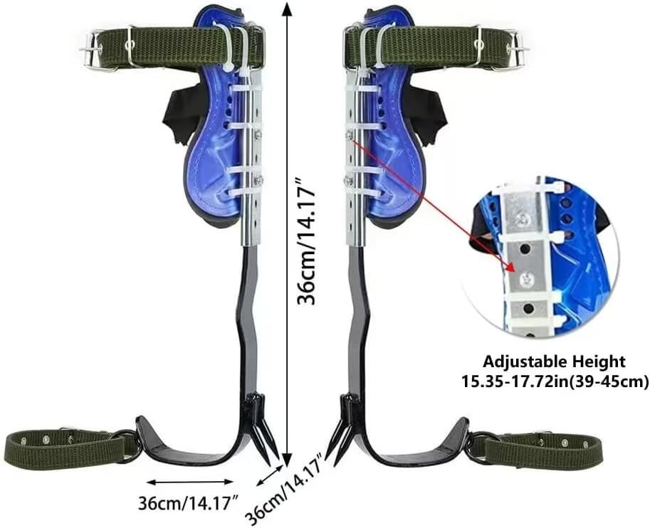 DJEMMPS Tree Climbing Spike, Tree Climbing Spike Set 2 Gears Non-Slip Tree Climbing Gear, Tree Climbing Tool Equipment wit...