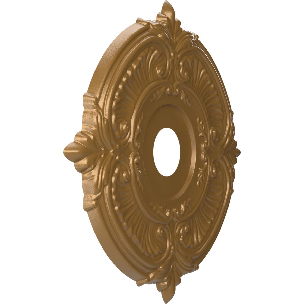 Ekena Millwork Cmp19Atcgh Attica Thermoformed Pvc Ceiling Medallion (Fits Canopies Up To 6 3/4), 19Od X 3 1/2Id X 1P, Metallic G