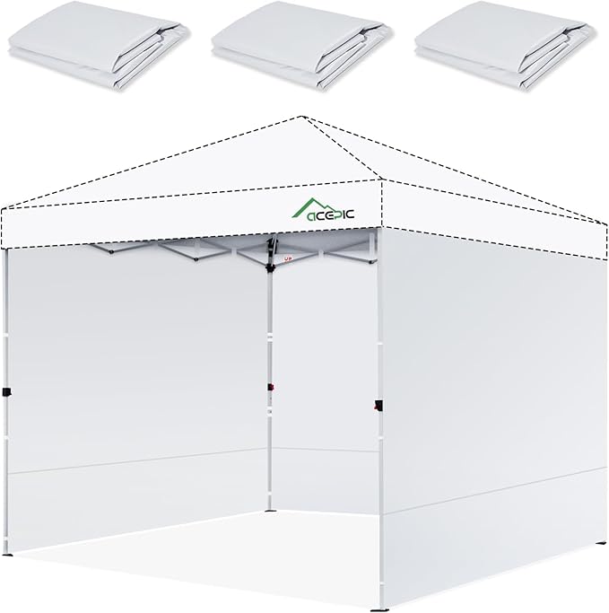 Acepic Canopy Sidewalls for 10x10 Pop Up Canopy Frame, Waterproof UV Protection Material for Outdoor Events, Courtyard, Ve...