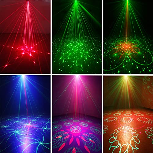 Party Lights Dj Disco Lights, Strobe Stage Light Sound Activated Laser Llights Projector with Remote Control for Parties B...